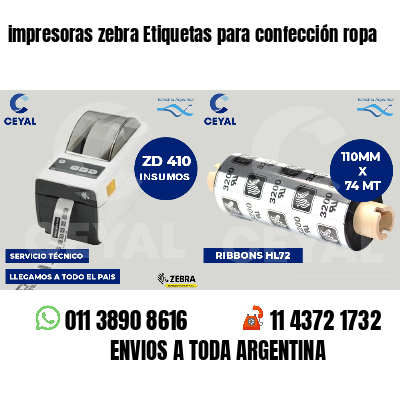 impresoras zebra Etiquetas para confección ropa