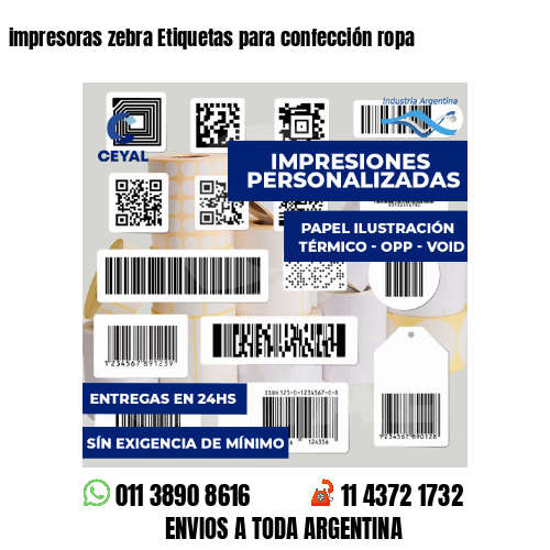 impresoras zebra Etiquetas para confección ropa