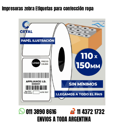 impresoras zebra Etiquetas para confección ropa