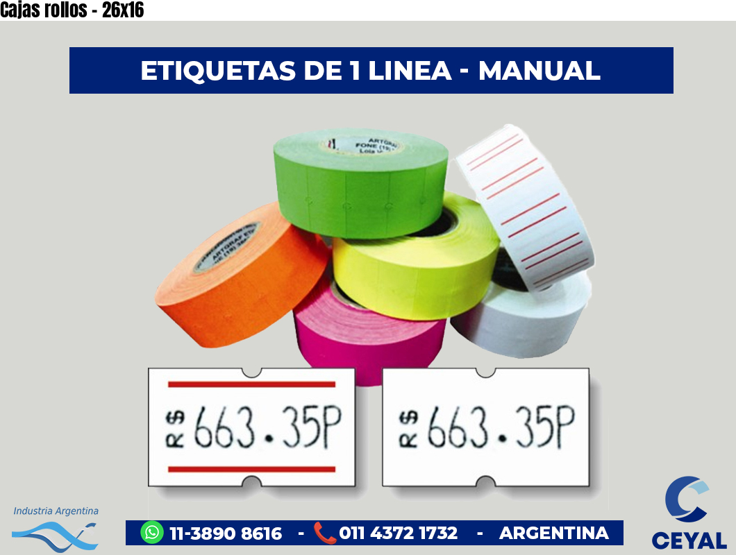 Cajas rollos - 26x16