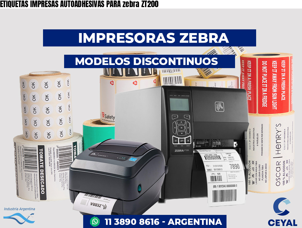 ETIQUETAS IMPRESAS AUTOADHESIVAS PARA zebra ZT200