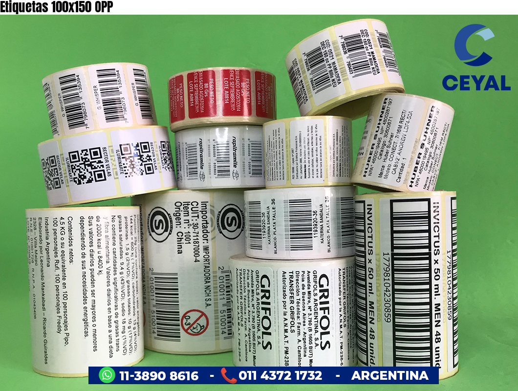 Etiquetas 100x150 OPP