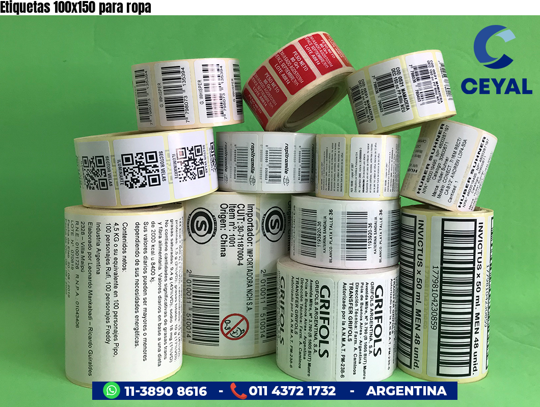 Etiquetas 100x150 para ropa