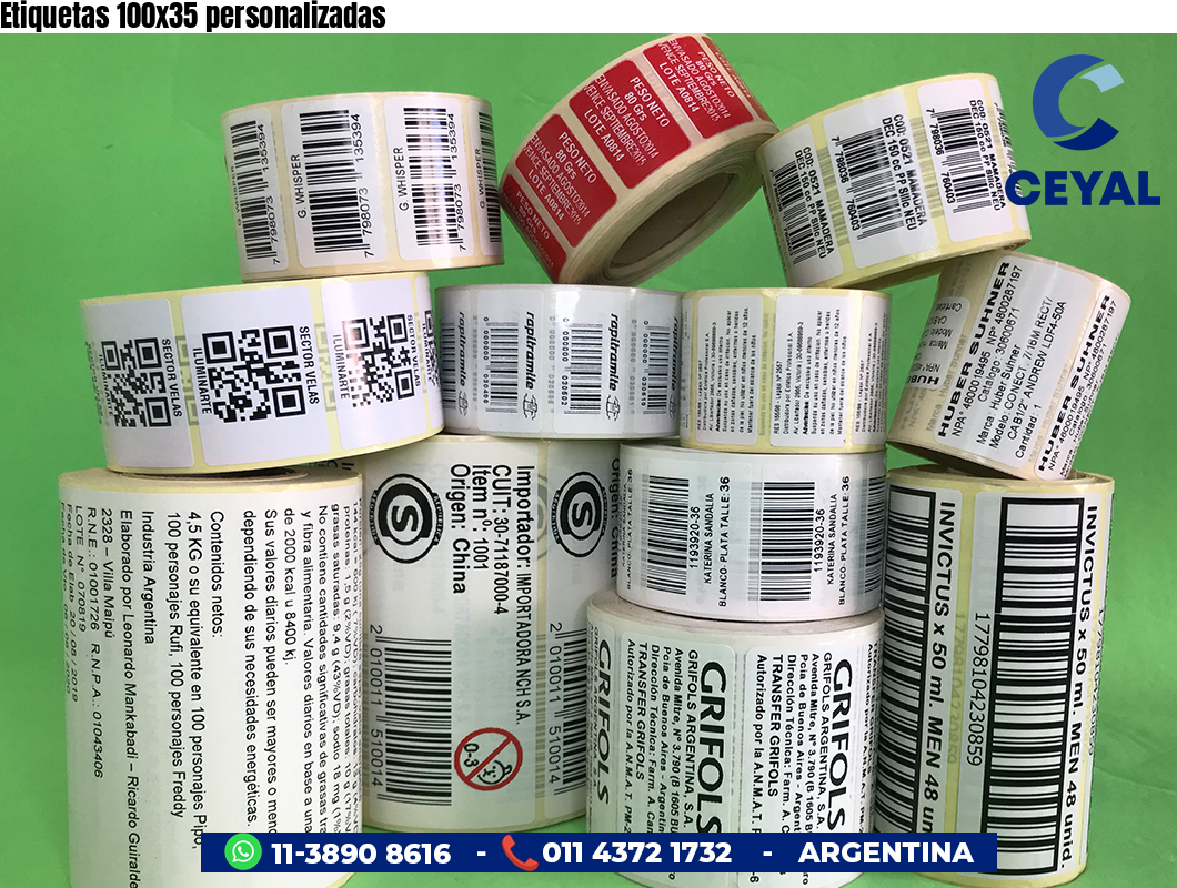 Etiquetas 100x35 personalizadas