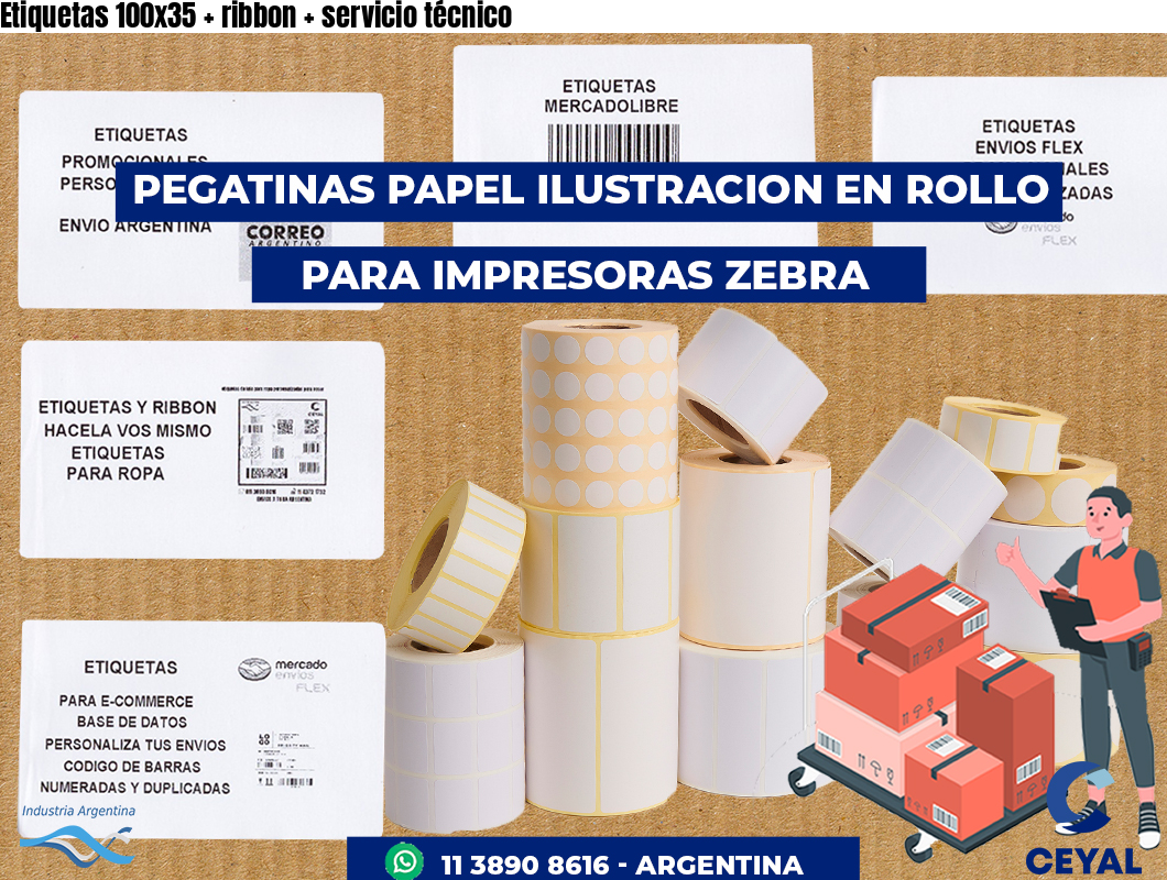 Etiquetas 100x35 ribbon servicio técnico