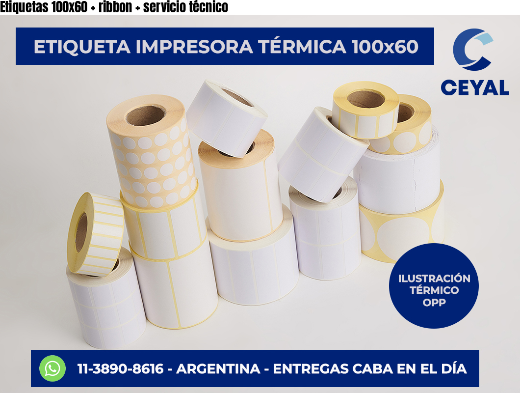 Etiquetas 100×60   ribbon   servicio técnico