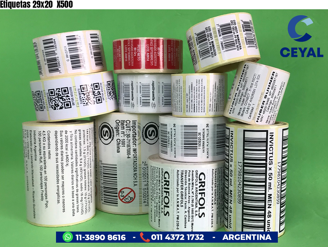 Etiquetas 29x20  X500