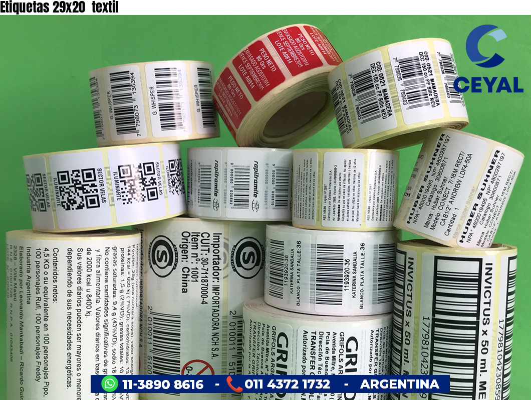 Etiquetas 29x20 textil