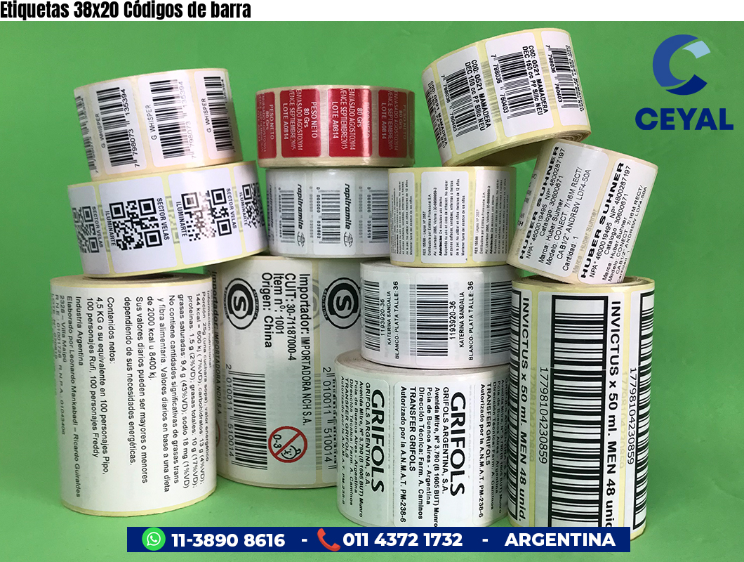 Etiquetas 38x20 Códigos de barra