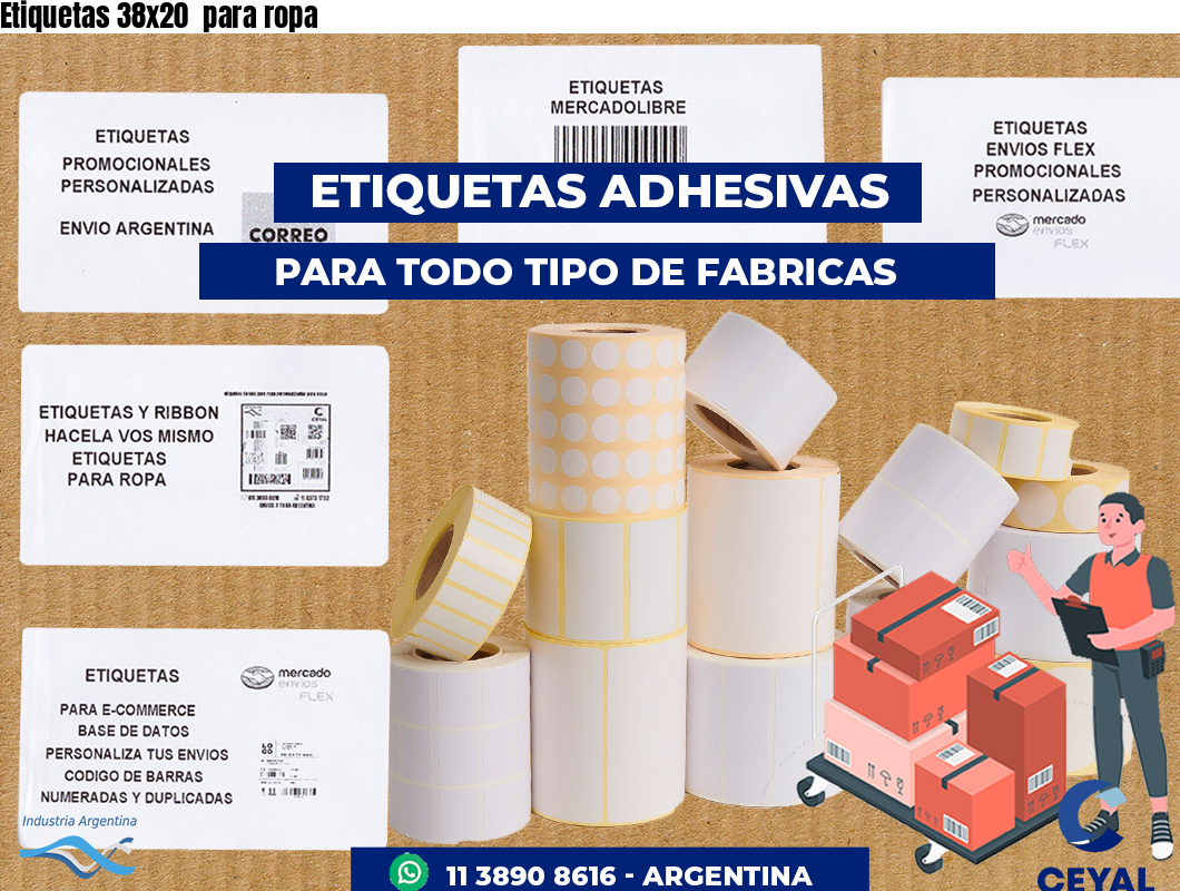 Etiquetas 38x20 para ropa