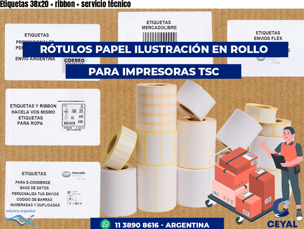 Etiquetas 38x20 ribbon servicio técnico