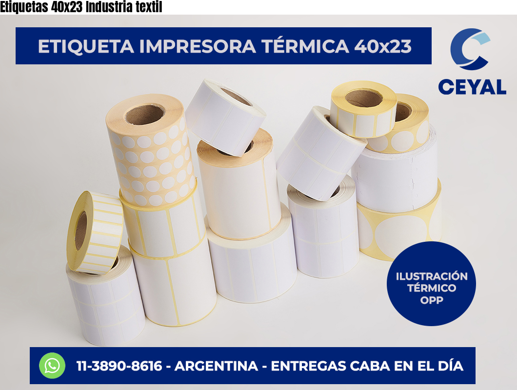 Etiquetas 40x23 Industria textil