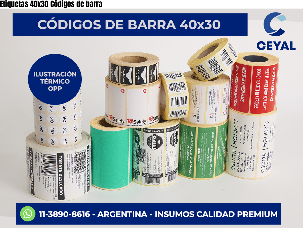 Etiquetas 40×30 Códigos de barra