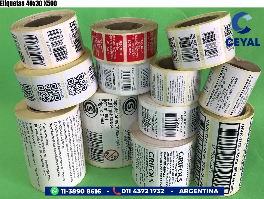 Etiquetas 40x30 X500