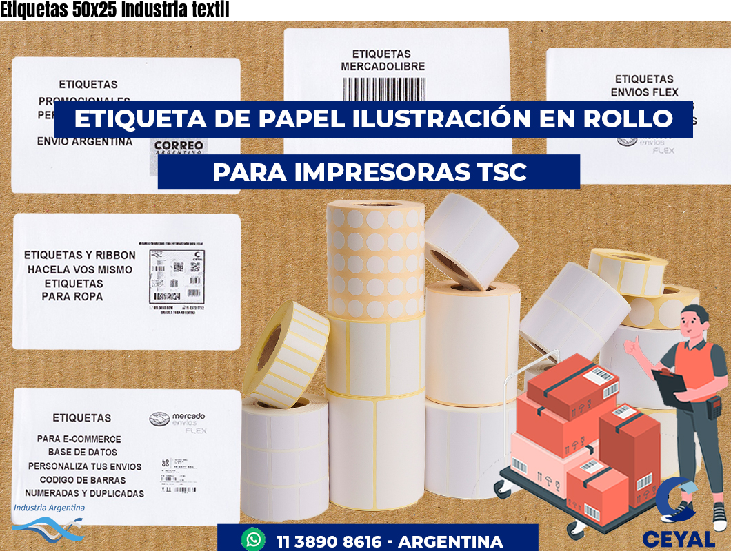 Etiquetas 50x25 Industria textil