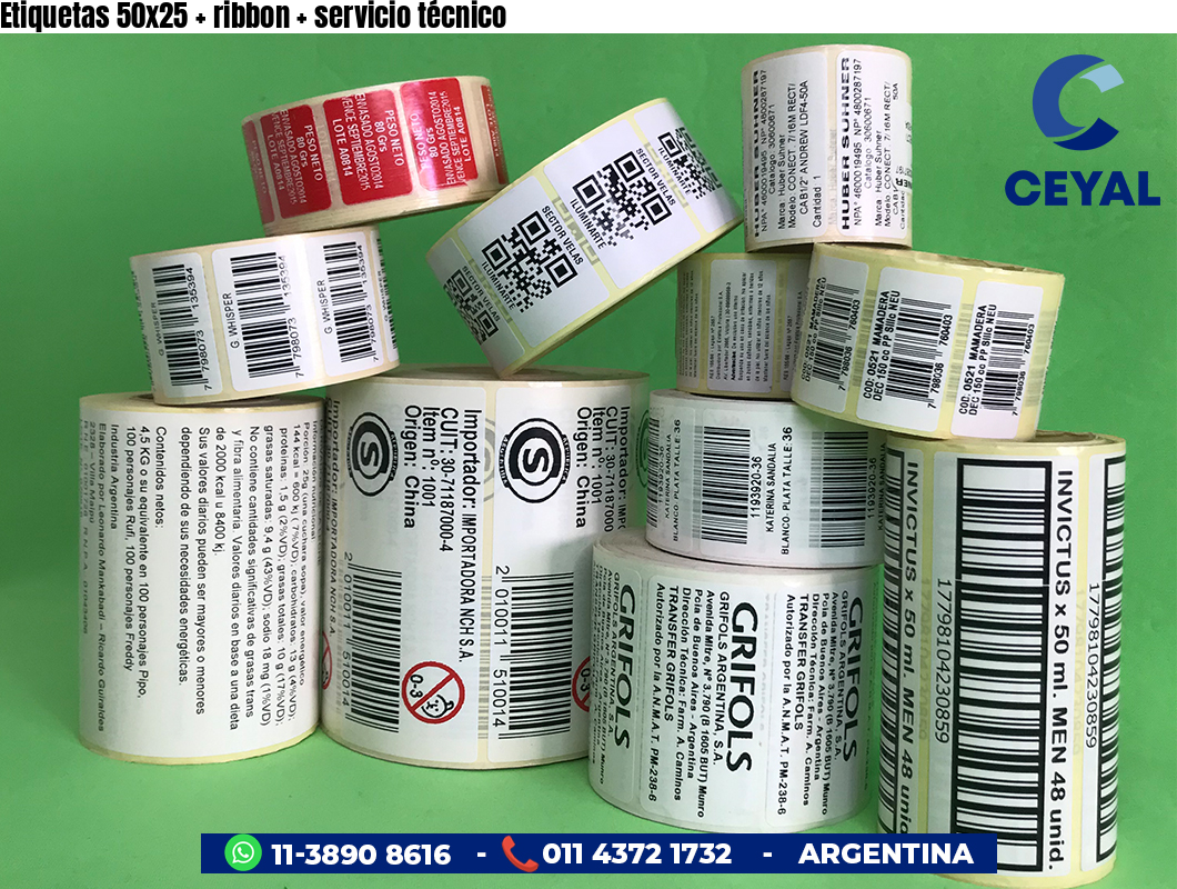 Etiquetas 50x25   ribbon   servicio técnico