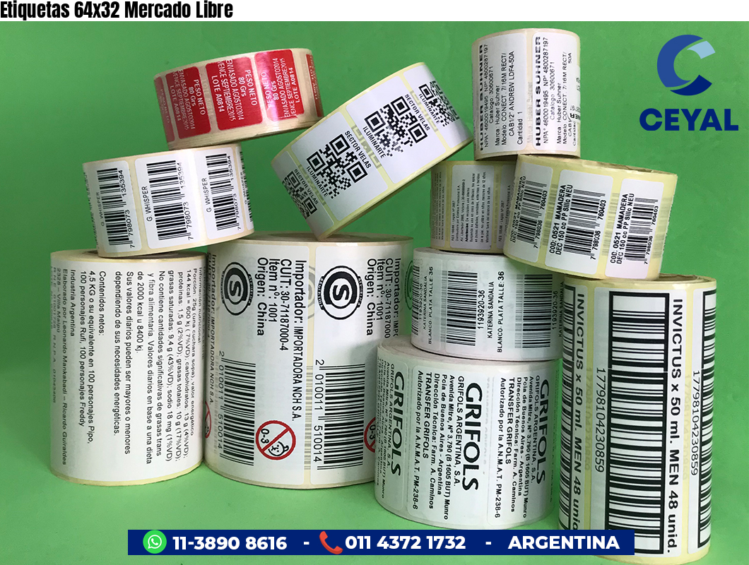Etiquetas 64x32 Mercado Libre