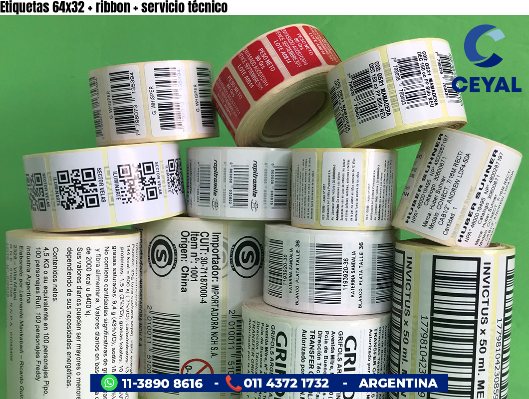 Etiquetas 64x32   ribbon   servicio técnico