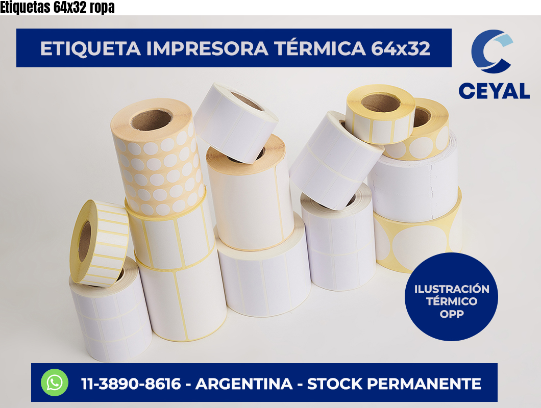 Etiquetas 64×32 ropa