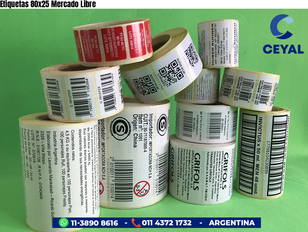 Etiquetas 80x25 Mercado Libre