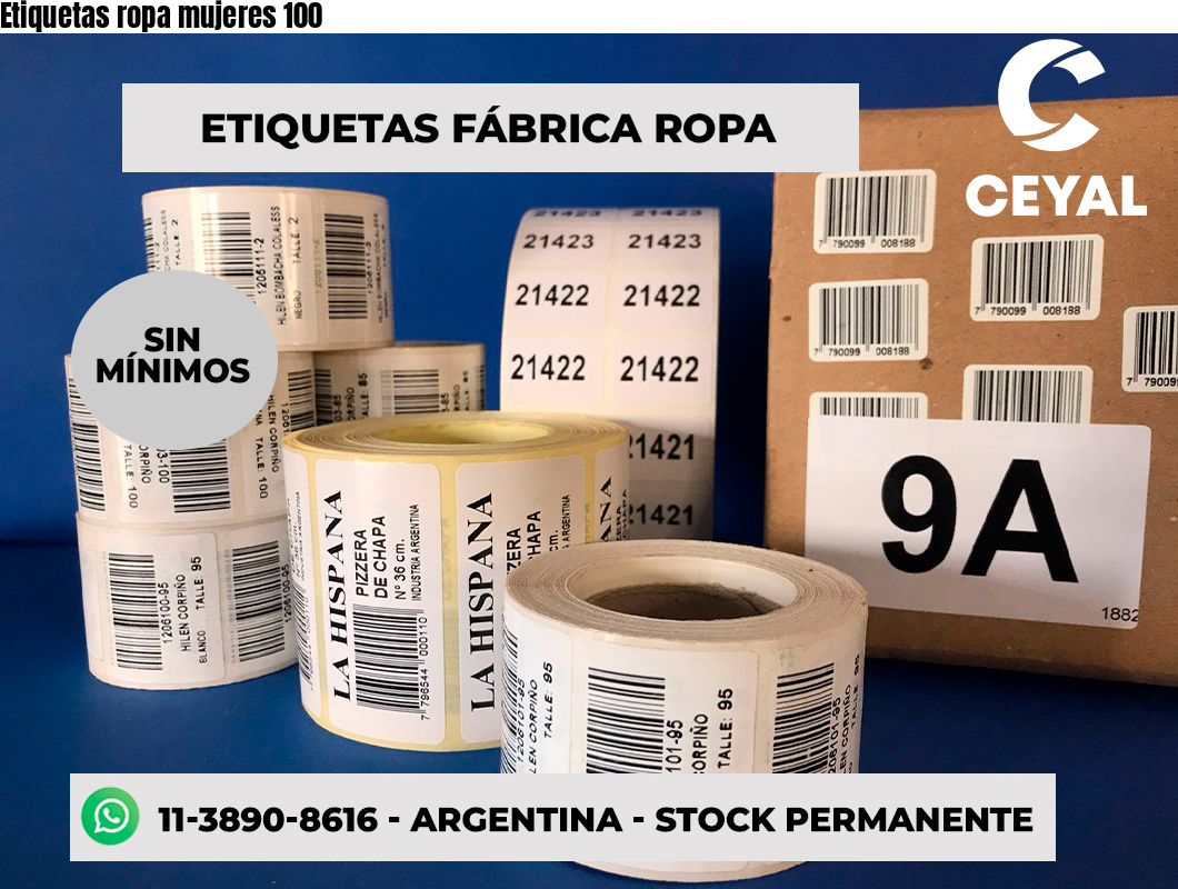 Etiquetas ropa mujeres 100