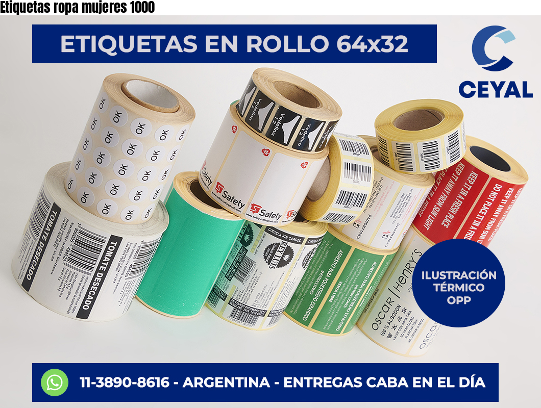Etiquetas ropa mujeres 1000