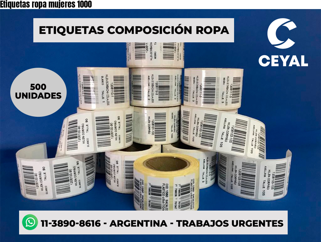 Etiquetas ropa mujeres 1000