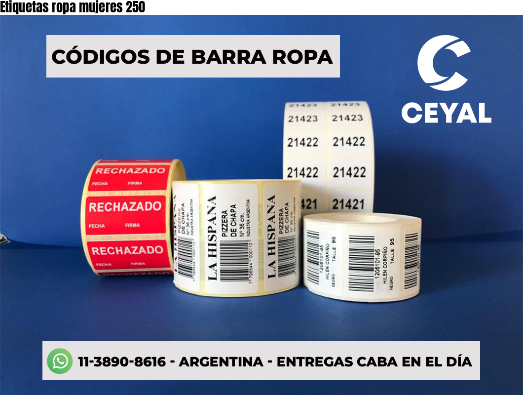 Etiquetas ropa mujeres 250