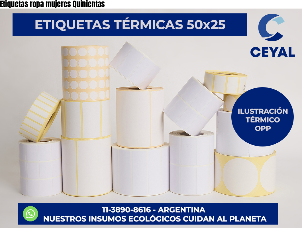 Etiquetas ropa mujeres Quinientas
