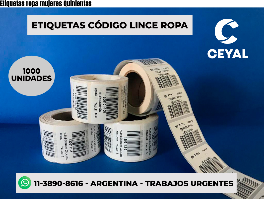Etiquetas ropa mujeres Quinientas