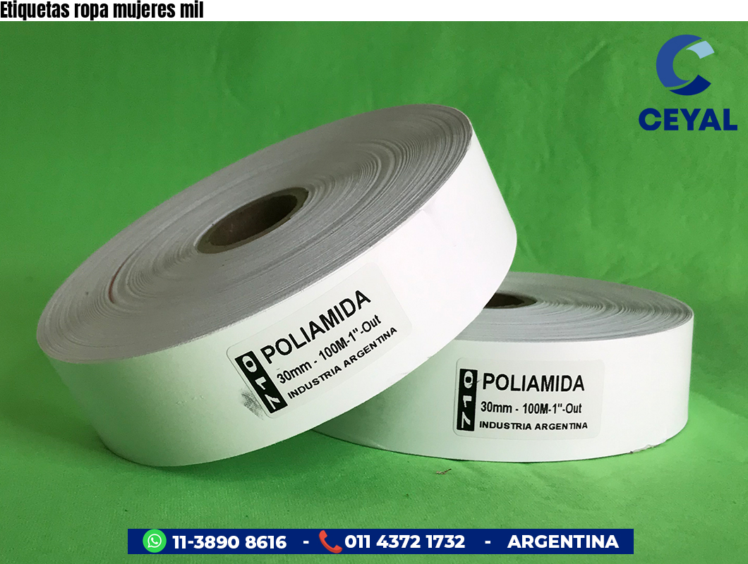 Etiquetas ropa mujeres mil