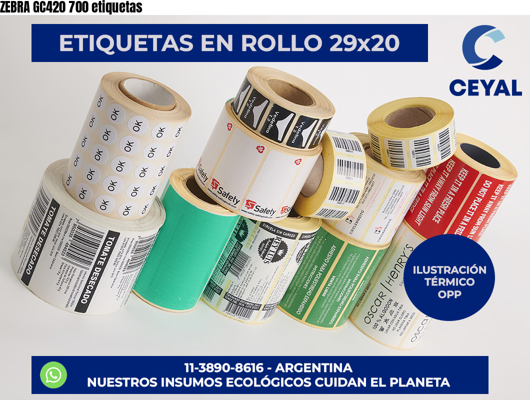 ZEBRA GC420 700 etiquetas