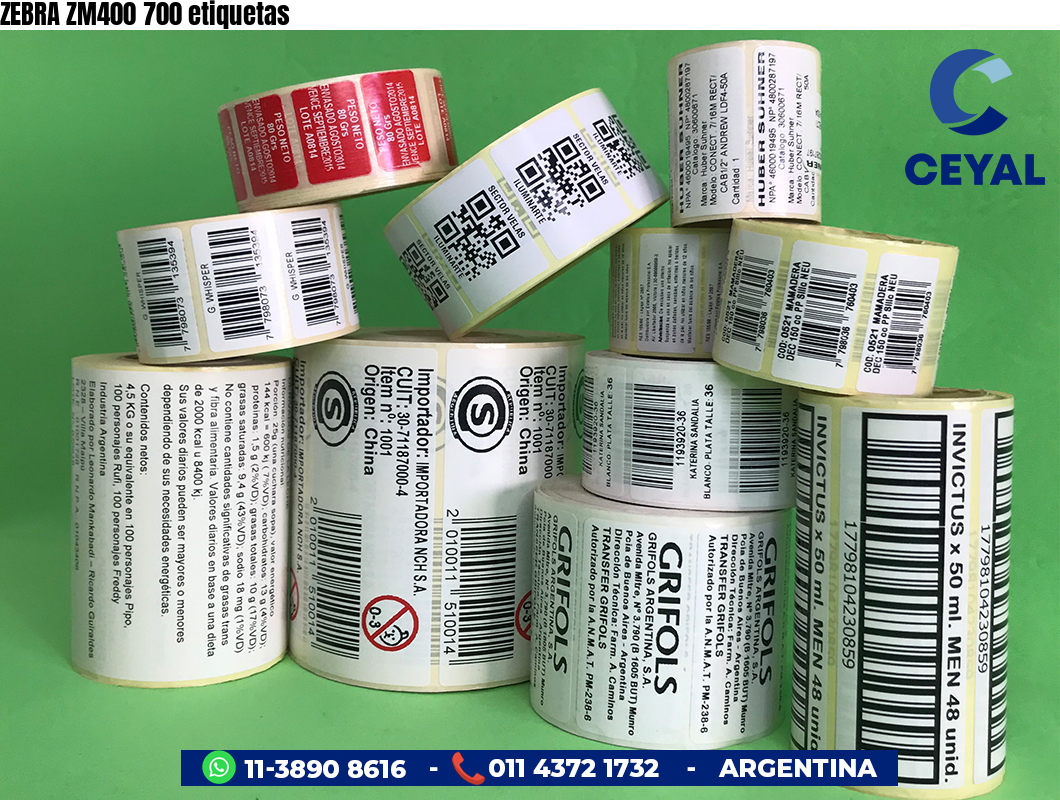 ZEBRA ZM400 700 etiquetas