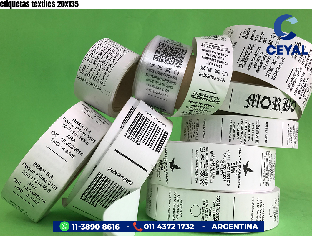 etiquetas textiles 20x135
