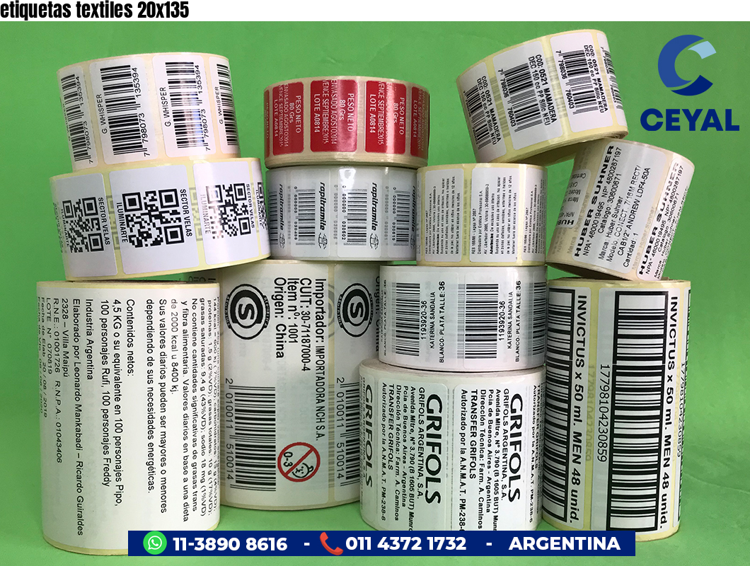 etiquetas textiles 20x135