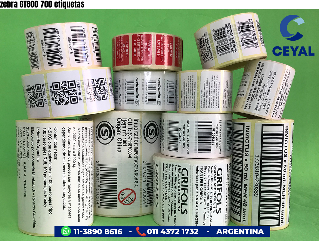 zebra GT800 700 etiquetas