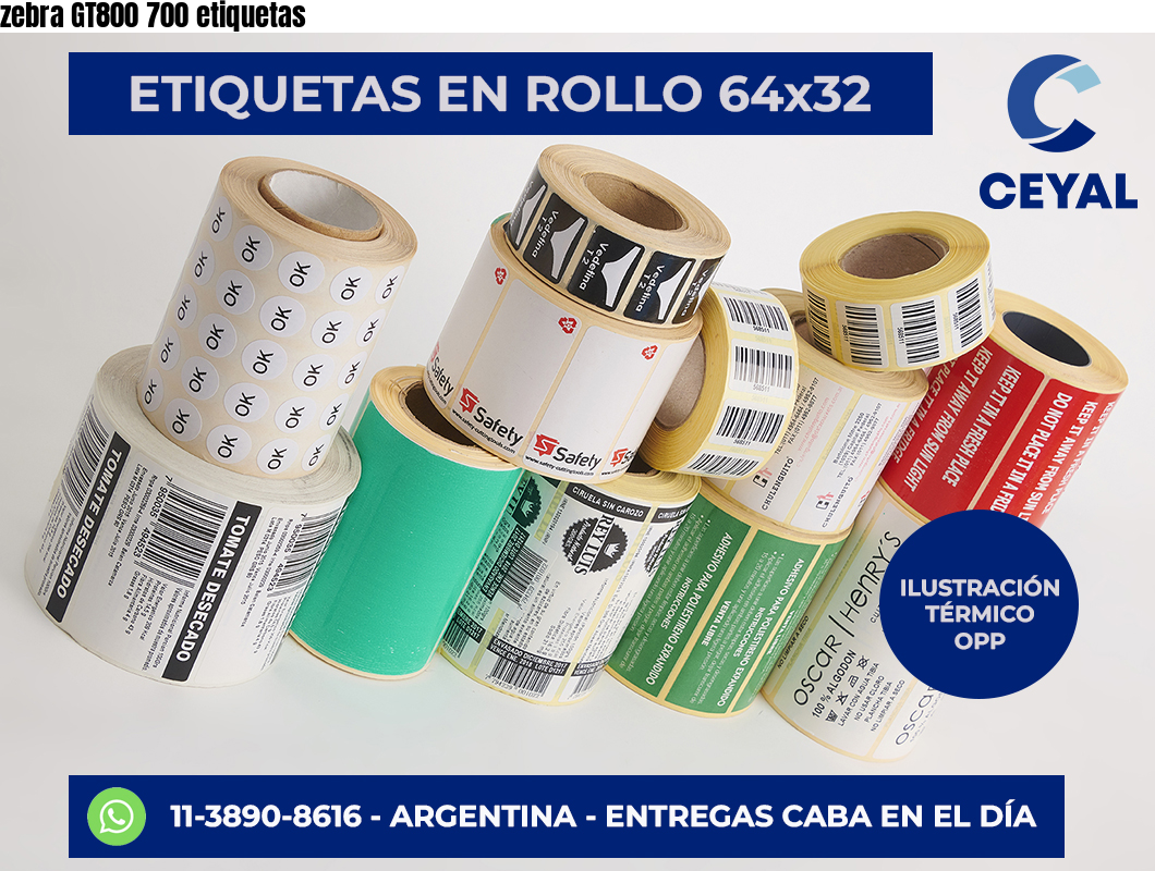 zebra GT800 700 etiquetas