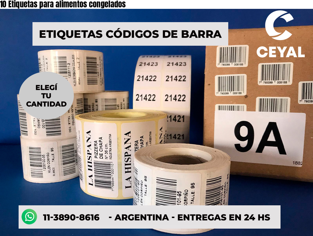 10 Etiquetas para alimentos congelados
