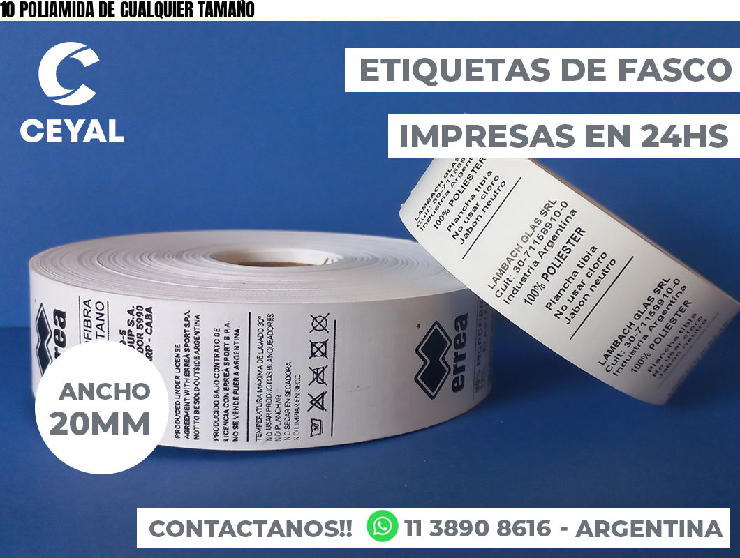 10 POLIAMIDA DE CUALQUIER TAMAÑO