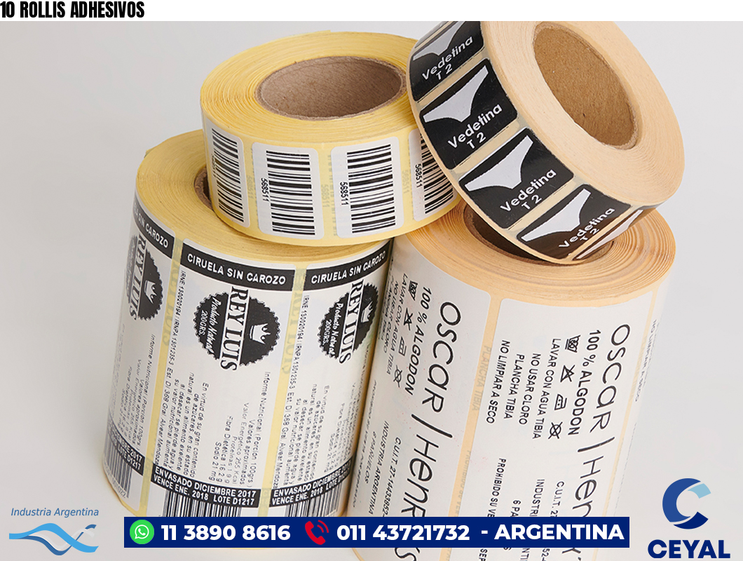 10 ROLLIS ADHESIVOS
