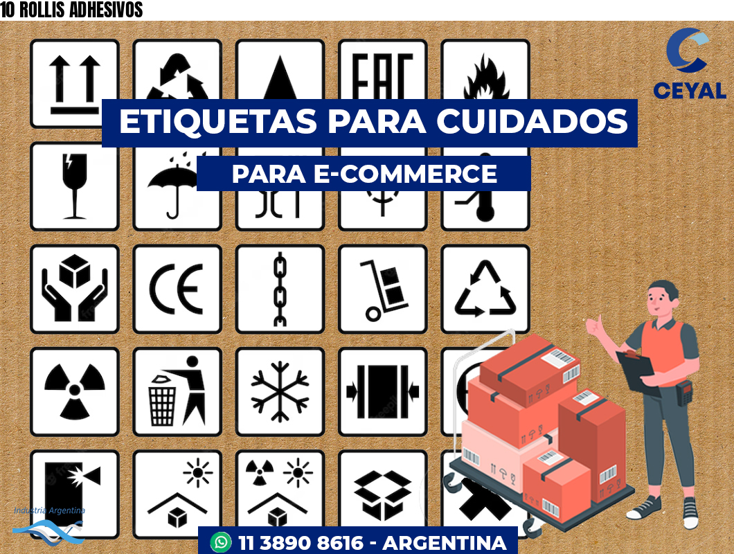 10 ROLLIS ADHESIVOS