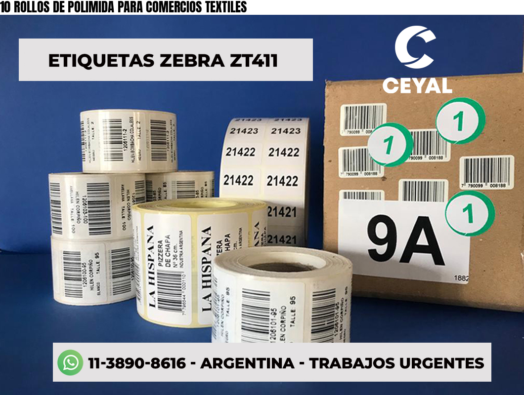 10 ROLLOS DE POLIMIDA PARA COMERCIOS TEXTILES