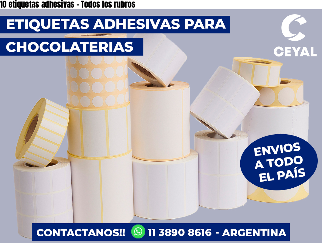 10 etiquetas adhesivas – Todos los rubros