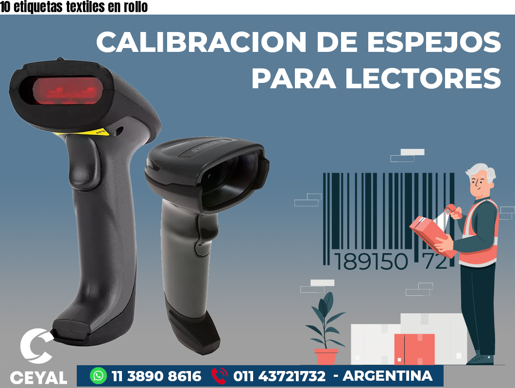 10 etiquetas textiles en rollo