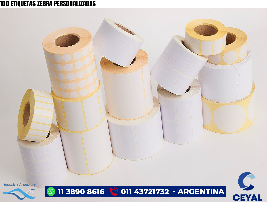 100 ETIQUETAS ZEBRA PERSONALIZADAS