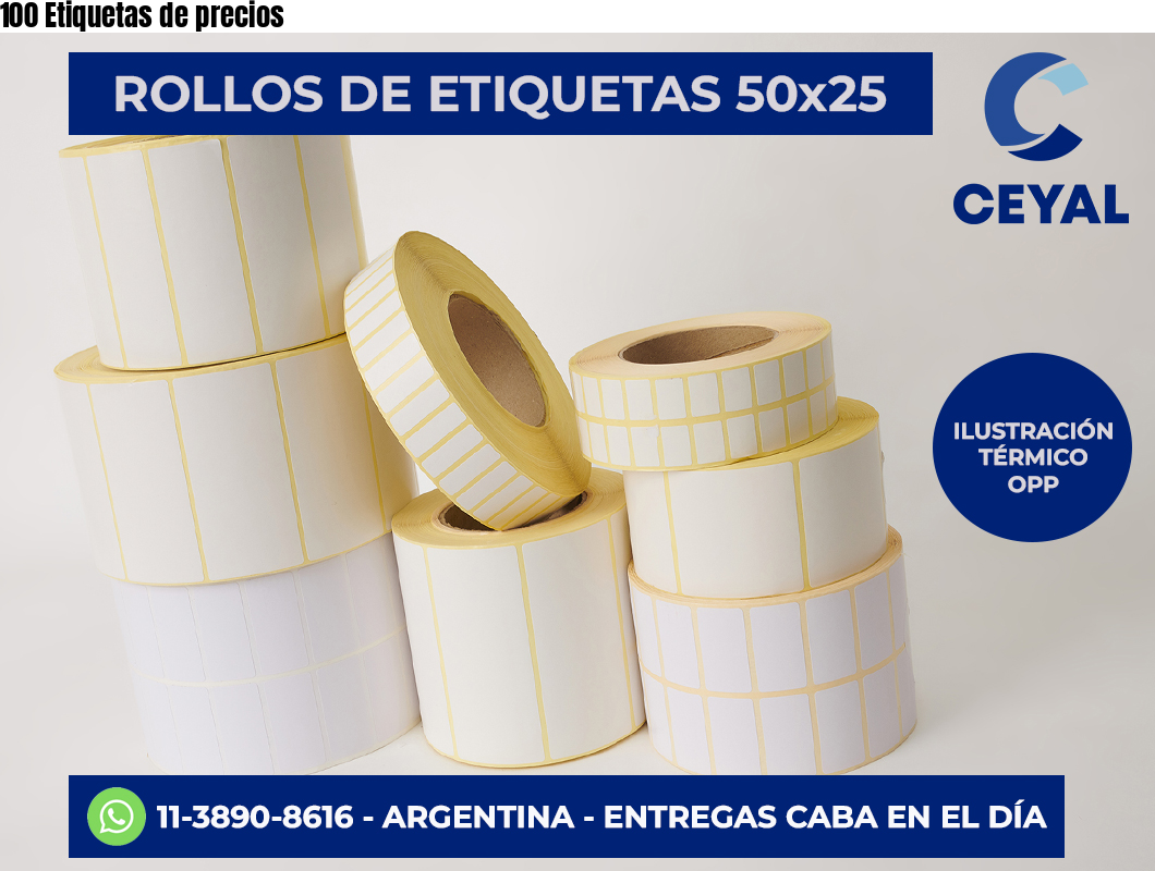 100 Etiquetas de precios