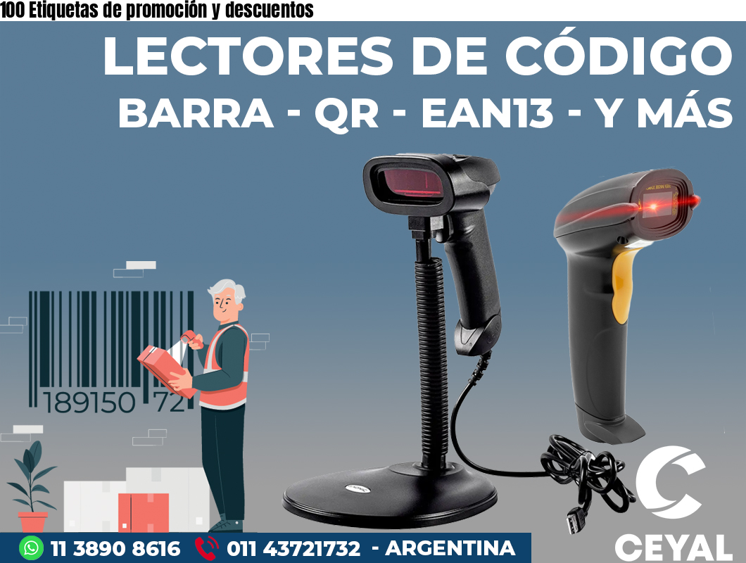 100 Etiquetas de promoción y descuentos