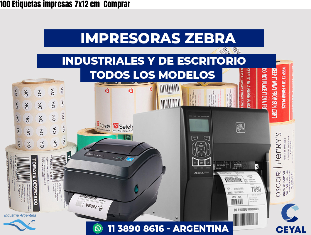 100 Etiquetas impresas 7x12 cm  Comprar