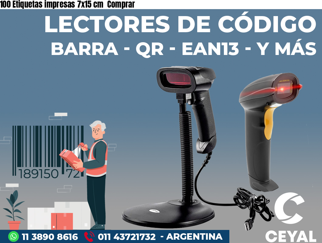 100 Etiquetas impresas 7x15 cm  Comprar