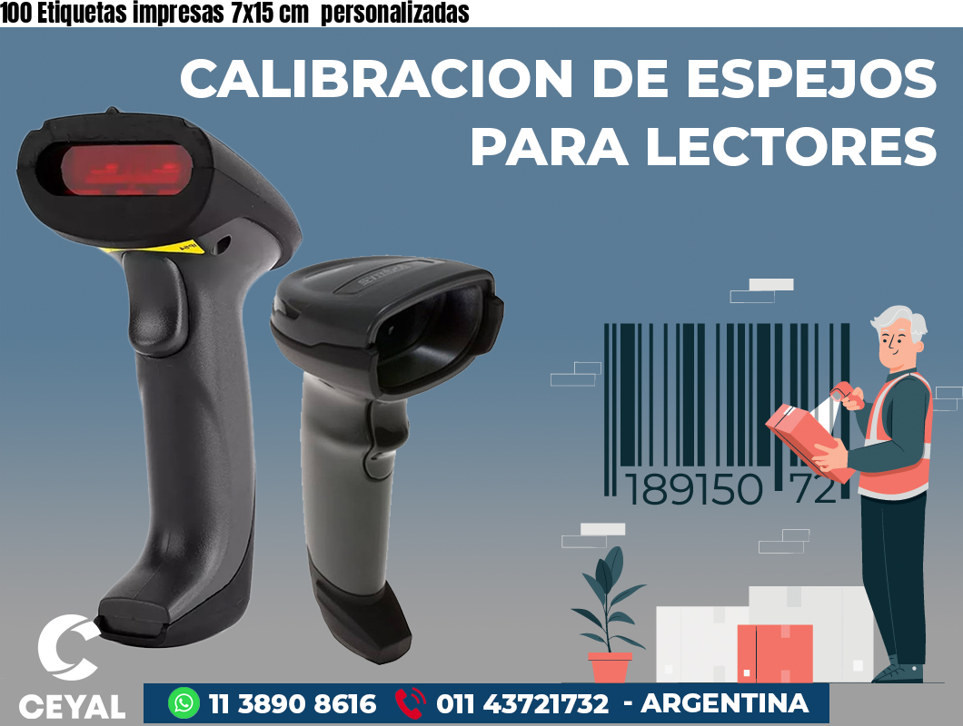 100 Etiquetas impresas 7x15 cm  personalizadas